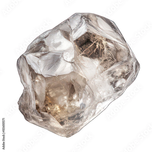Fototapeta Raw diamond isolated on white created with Generative AI