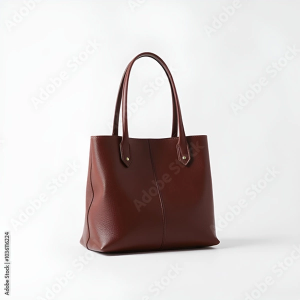 Fototapeta luxury leather handbag on minimal background  