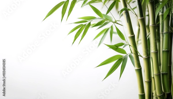 Obraz Bamboo plant on side position provides copy space for text. background concept isolated white