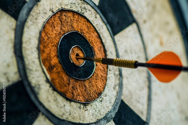 Fototapeta Perfect Bullseye in a Game of Darts