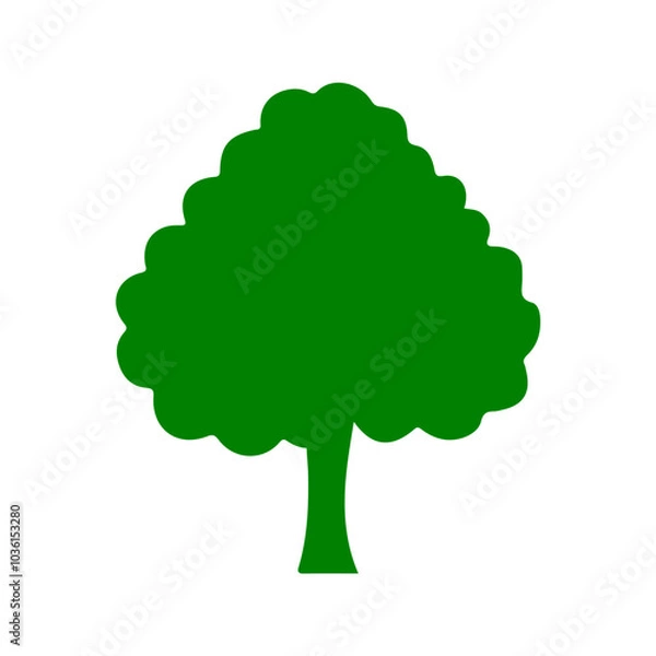 Fototapeta Tree clip art design on plain white transparent isolated background for card, shirt, hoodie, sweatshirt, apparel, tag, mug, icon, poster or badge