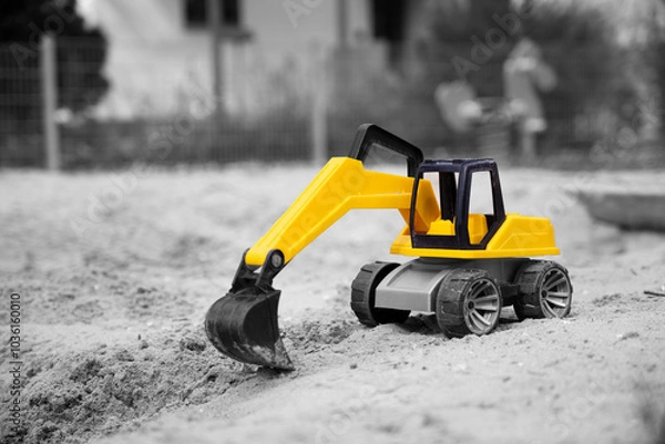 Obraz excavator on the beach