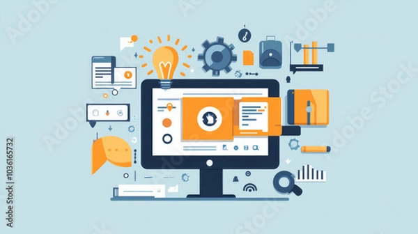 Fototapeta Marketing automation experts track how well the system works. They send out marketing messages and personalize them to each customer.