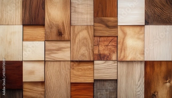 Obraz Colorful wooden blocks arranged in a creative pattern on a flat surface