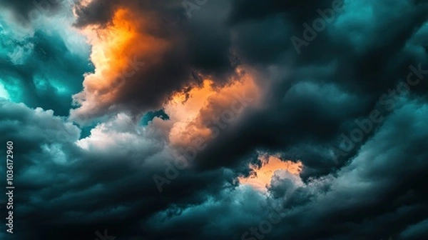 Obraz Dramatic Sky with Stormy Clouds