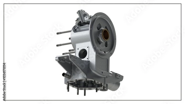 Fototapeta 3D Rendered Rear Crankcase for Wright P-1 Cyclone Engine - High Precision Aerospace Component