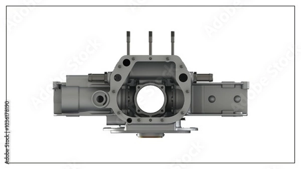 Fototapeta 3D Rendered Rear Crankcase for Wright P-1 Cyclone Engine - High Precision Aerospace Component