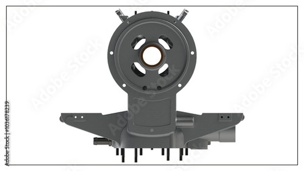 Fototapeta 3D Rendered Rear Crankcase for Wright P-1 Cyclone Engine - High Precision Aerospace Component