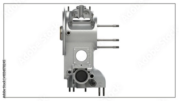 Fototapeta 3D Rendered Rear Crankcase for Wright P-1 Cyclone Engine - High Precision Aerospace Component