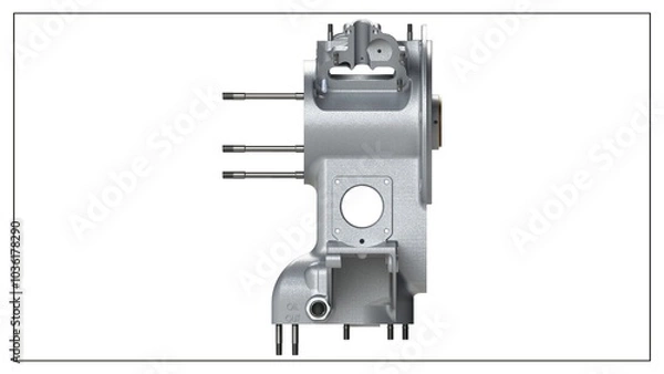 Fototapeta 3D Rendered Rear Crankcase for Wright P-1 Cyclone Engine - High Precision Aerospace Component