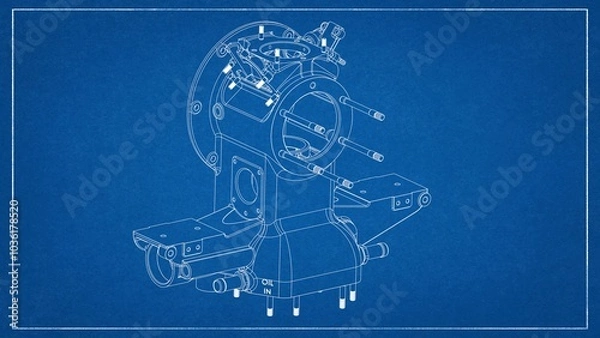 Fototapeta 3D Rendered Rear Crankcase for Wright P-1 Cyclone Engine - High Precision Aerospace Component