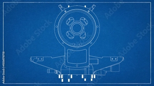Fototapeta 3D Rendered Rear Crankcase for Wright P-1 Cyclone Engine - High Precision Aerospace Component