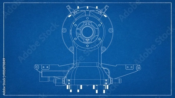 Fototapeta 3D Rendered Rear Crankcase for Wright P-1 Cyclone Engine - High Precision Aerospace Component