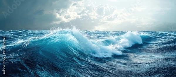 Fototapeta Ocean Wave On A Windy Day