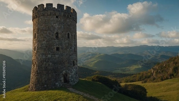 Fototapeta Explore the secrets hidden within the ancient walls of the magnificent archer tower