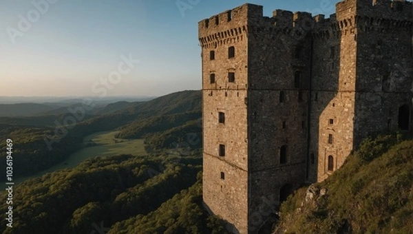 Obraz Local artists display their work near the picturesque archer tower