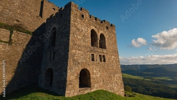 Fototapeta Locals share folklore near the iconic archer tower every summer