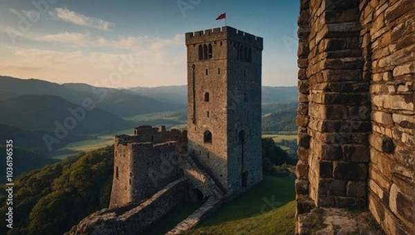 Obraz People gather near the archer tower to celebrate life's moments