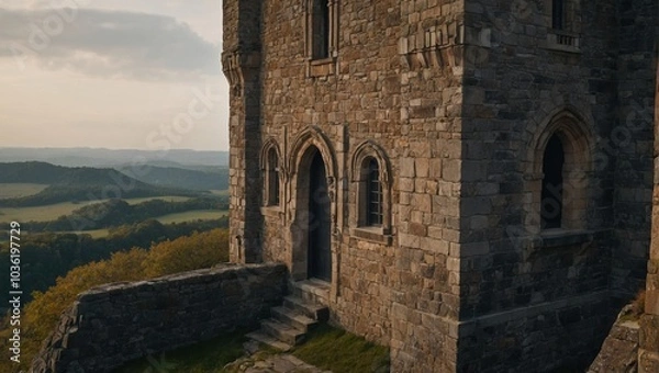 Fototapeta The archer tower boasts a breathtaking view of the river below
