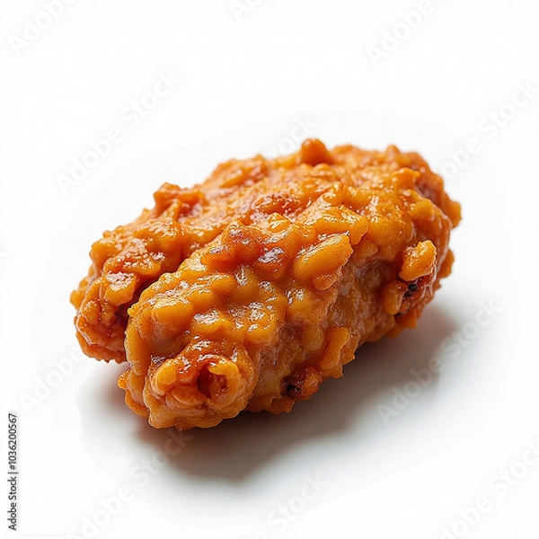 Fototapeta Crispy fried chicken golden and crunchy on a plain white background