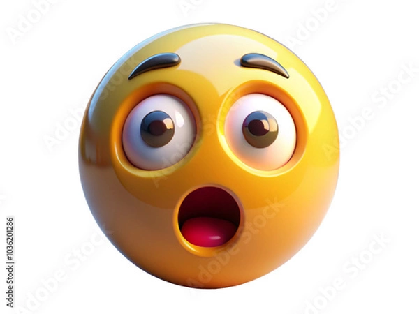 Fototapeta surprised face emoji 3d , AI generated