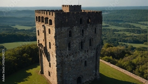 Fototapeta The archer tower features lovely paths for leisurely strolls