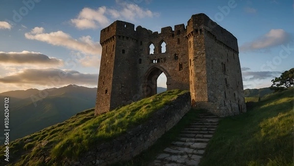 Obraz The archer tower features lush greenery around it