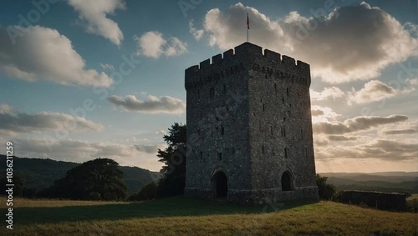 Fototapeta The archer tower invites adventure in a stunning setting