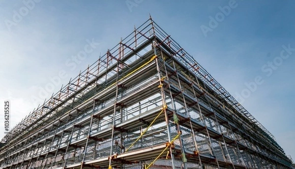 Fototapeta 고층 건물의 기초 철골 구조