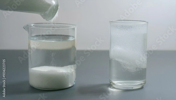 Fototapeta 용액속에 입자가 쌓이는 장면