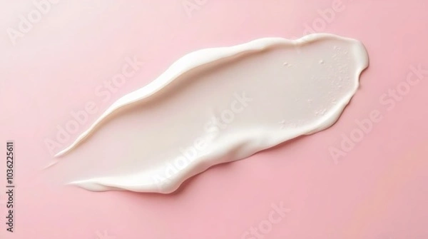 Fototapeta Cream Cosmetic Anti-Aging Texture Stroke Composition Isolated on Pink Background. Hyaluronic Acid Skincare Moisturizer Product