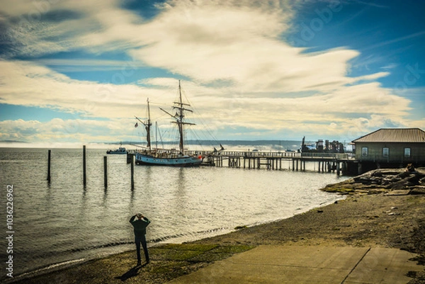 Fototapeta Tall ship in Port Townsend, Washngton