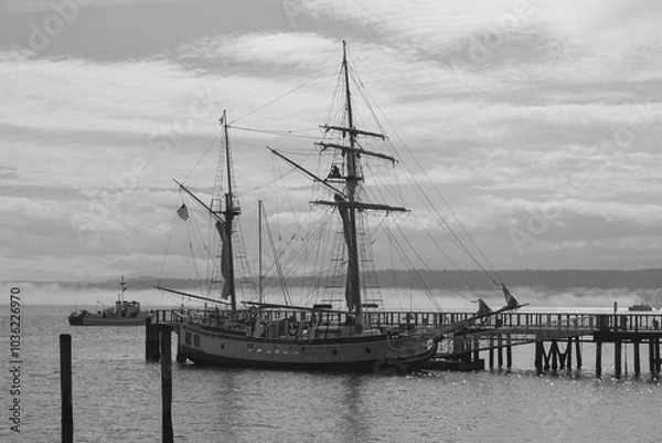 Fototapeta Tall ship in Port Townsend, Washngton