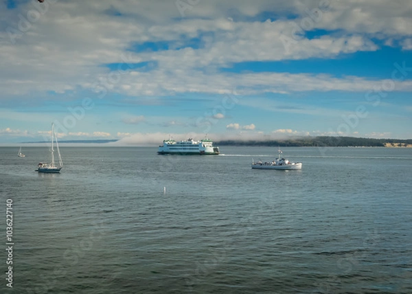 Fototapeta Washington State Ferry departing Port Townsend for Whidbey Island
