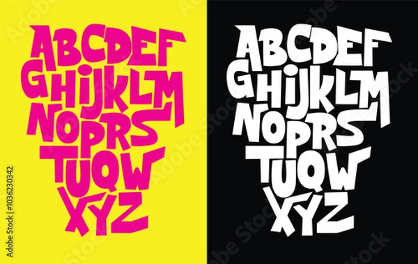 Obraz Vector hand drawn typeface in graffiti style.