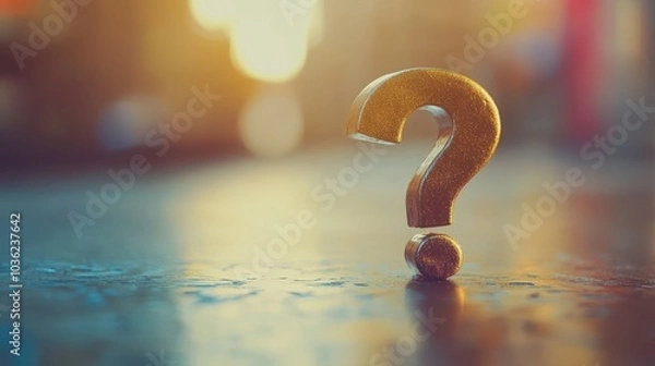 Fototapeta Abstract question mark, conceptual symbol. Background with selective focus and copy space