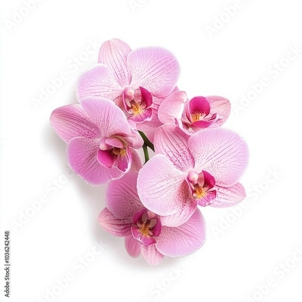 Fototapeta rosy beautiful orchid isolated on white background