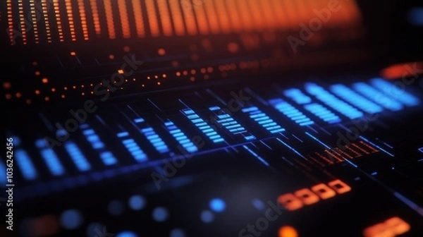 Fototapeta Digital Audio Mixer Close Up