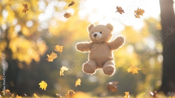 Fototapeta Teddy Bear in Autumn