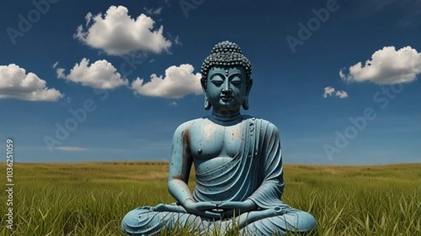 Obraz buddha statue in the sky