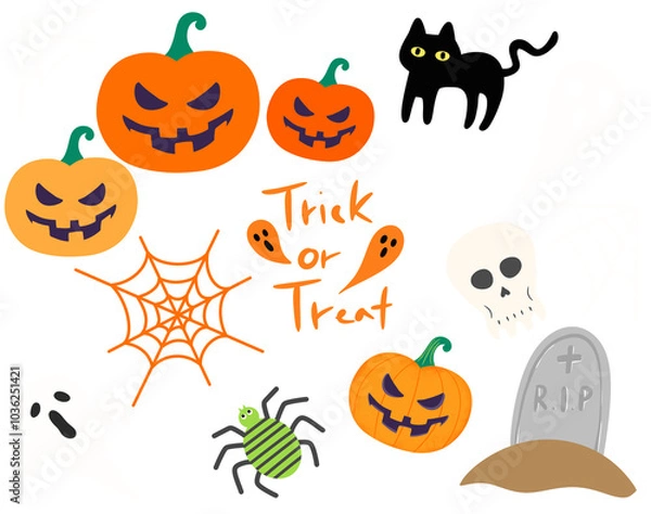 Fototapeta Happy Halloween illustration,할로윈 컬렉션