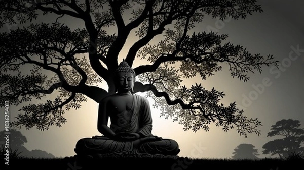 Obraz buddha in the sunset