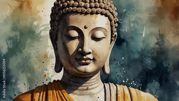 Fototapeta face of buddha statue