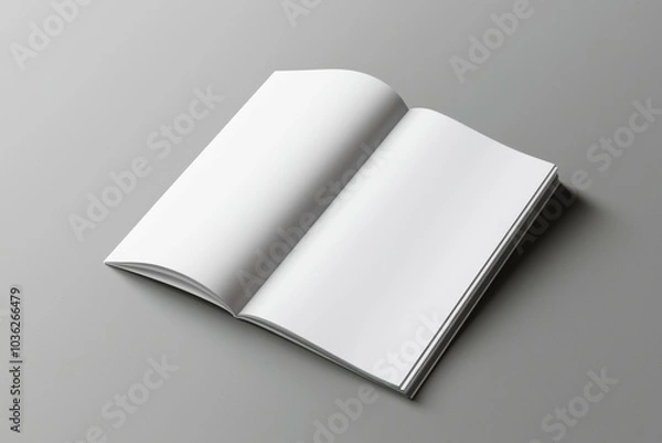 Fototapeta A white open book with no writing on it