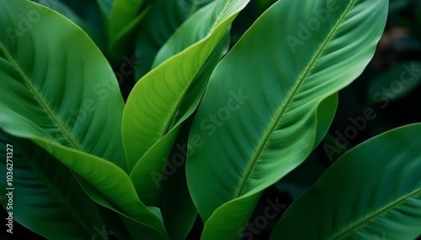 Fototapeta  Vibrant green leaves a symbol of natures vitality