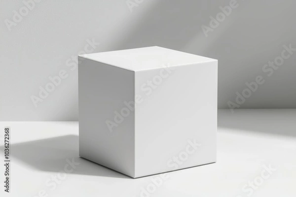 Fototapeta A white box is sitting on a white surface