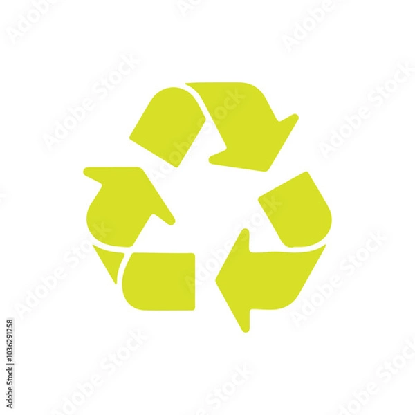 Fototapeta Recycle Black icon vector art illustration on white background