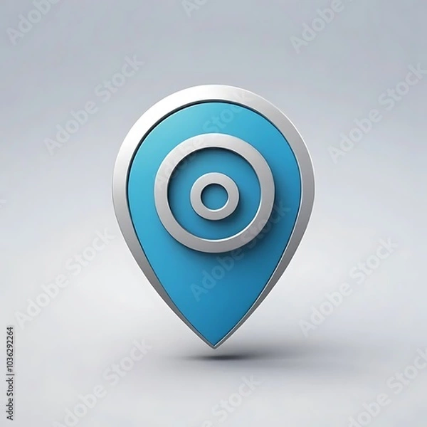 Fototapeta 3D location icon image, solid background.