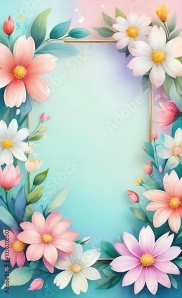 Obraz frame with flowers