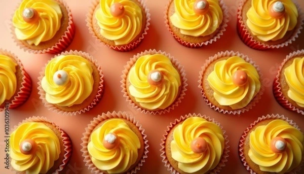 Fototapeta  Deliciously decorated cupcakes ready to be enjoyed
